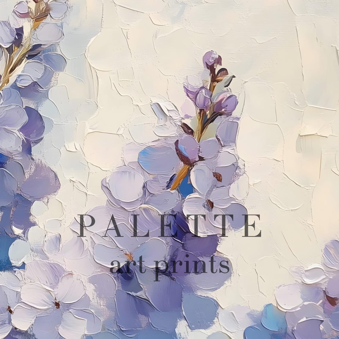Dreamy Lavender Blossom Impasto Soft Periwinkle Floral Print - Image 2