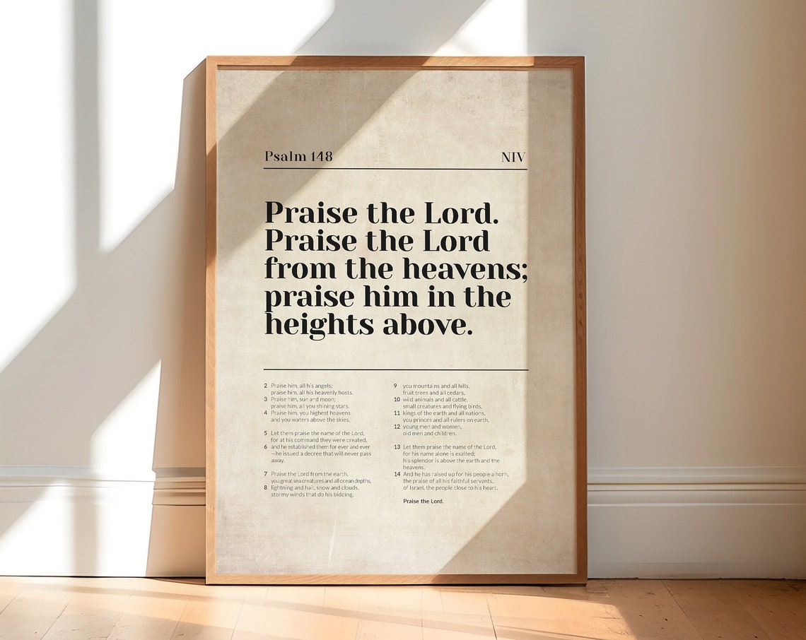 Psalm 148 Chapter Praise the Lord From the Heavens NIV Poster - Image 4