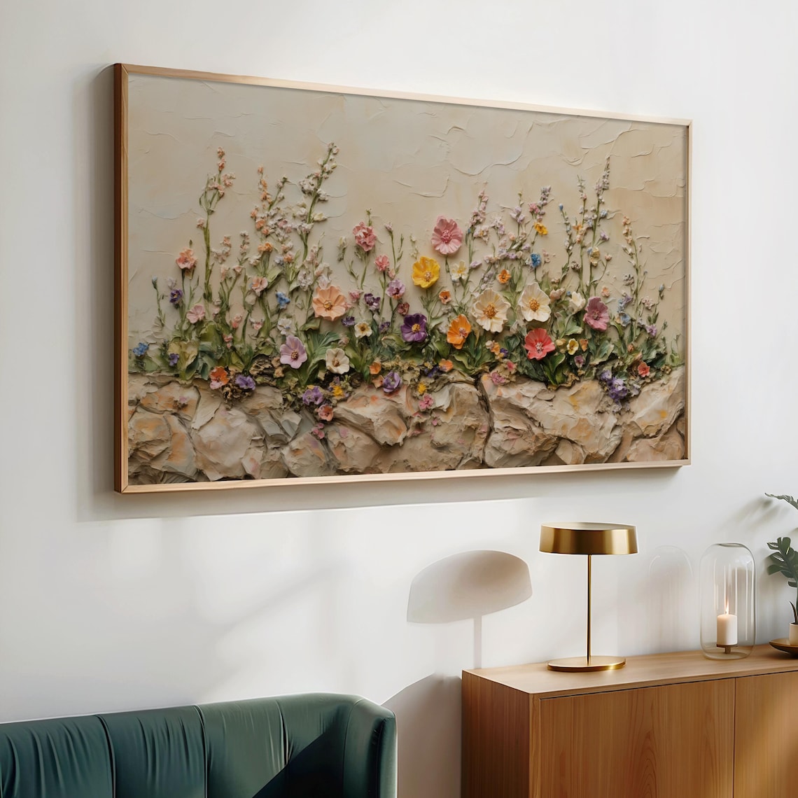 Cascading Wildflowers Art Print, Spring Garden Decor - Image 2