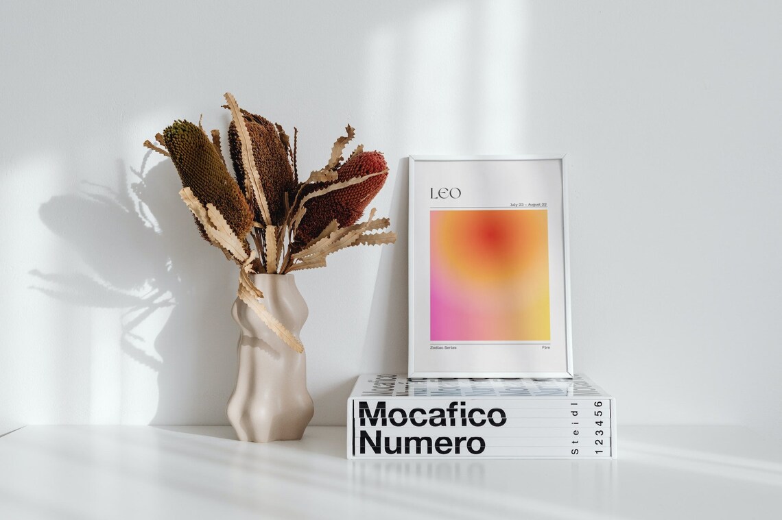 Leo Zodiac Art Poster, Astrology Gradient Print - Image 3