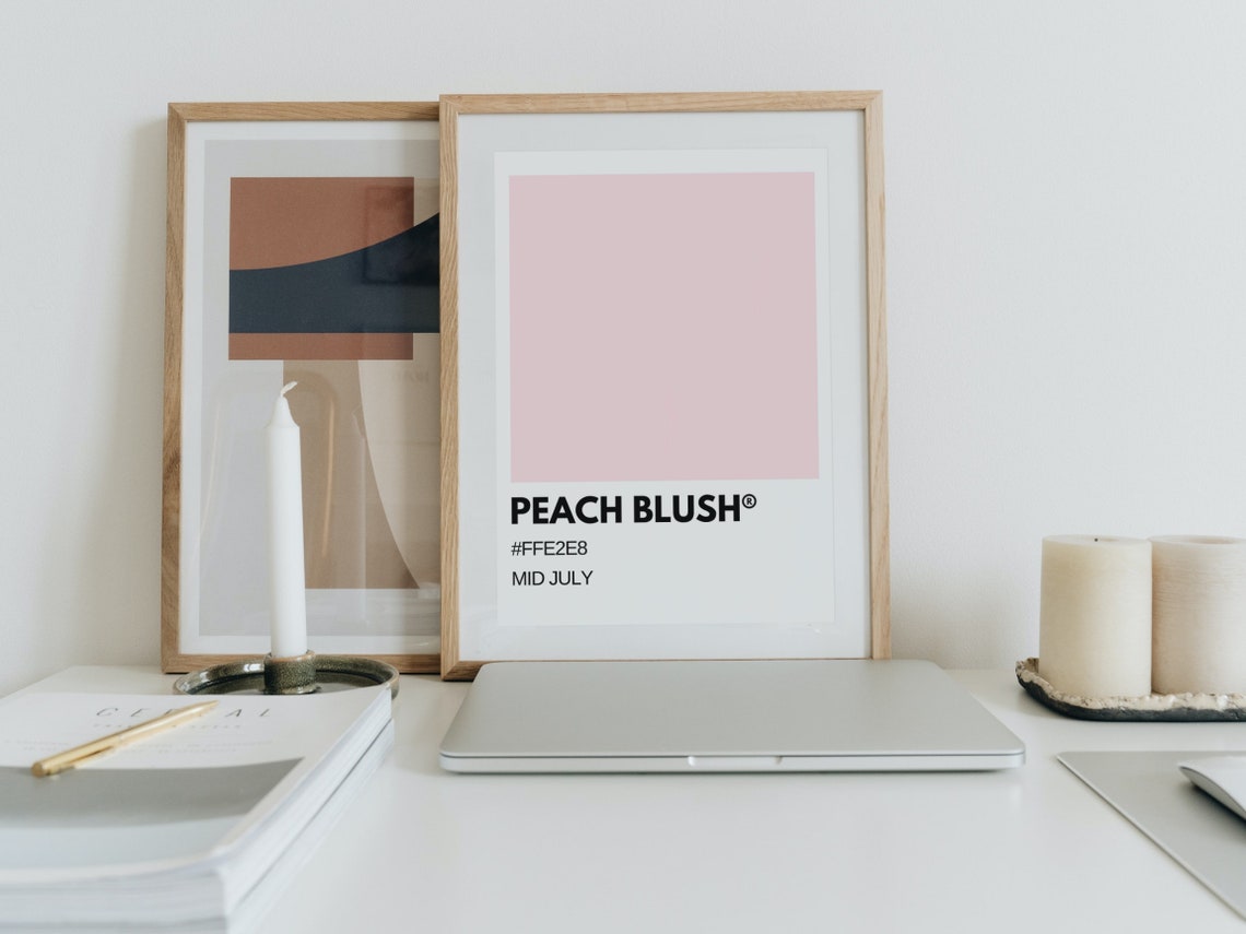 Peach Blush Mid July Soft Pink Pantone Style Color Swatch Poster - Image 3