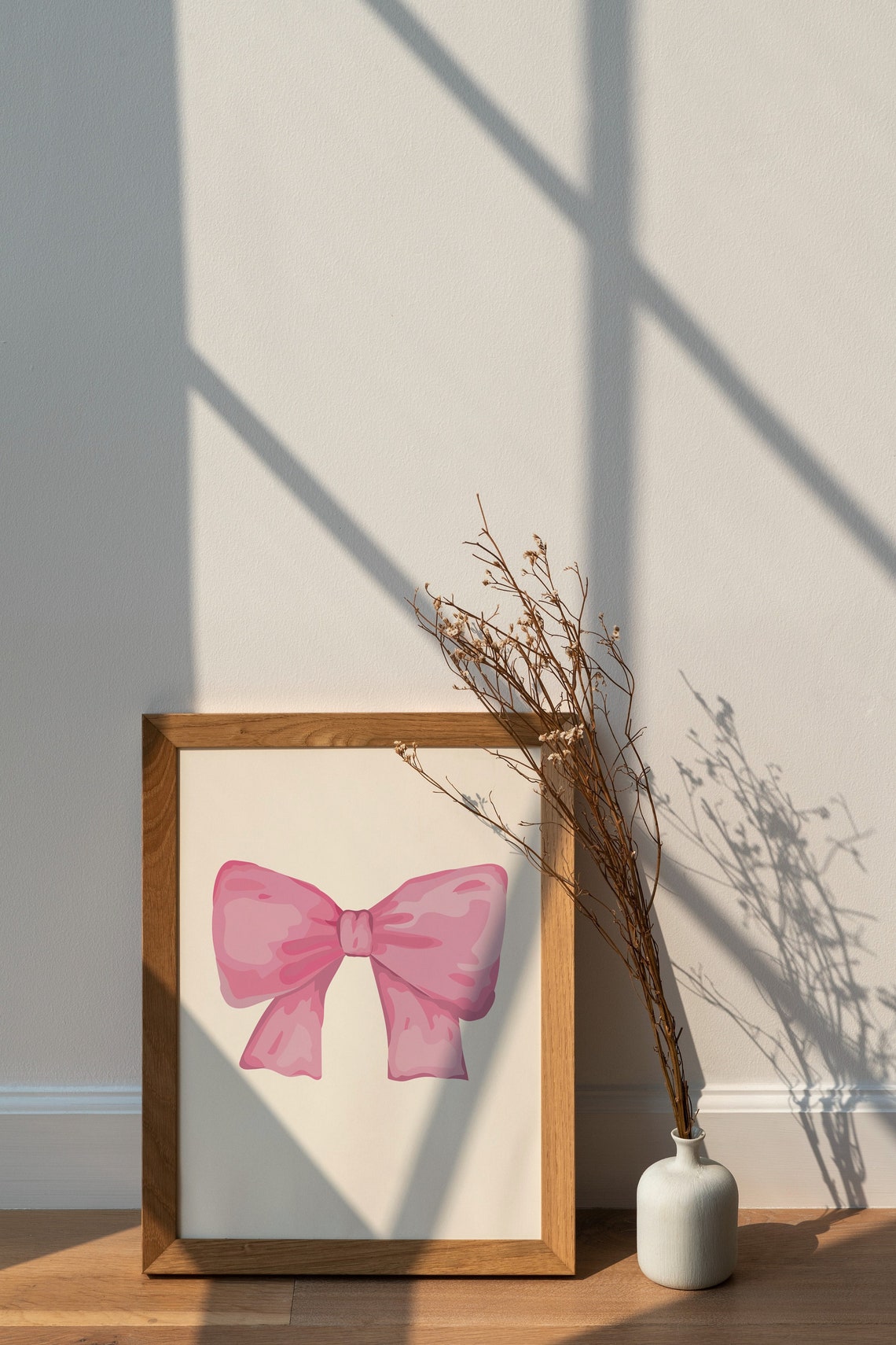 Pink Nursery Art Bow Print Newborn Baby Wall Art Pink Preppy Aesthetic Wall Art Teen Room Decor Preppy Poster College Apartment Decor - Image 2