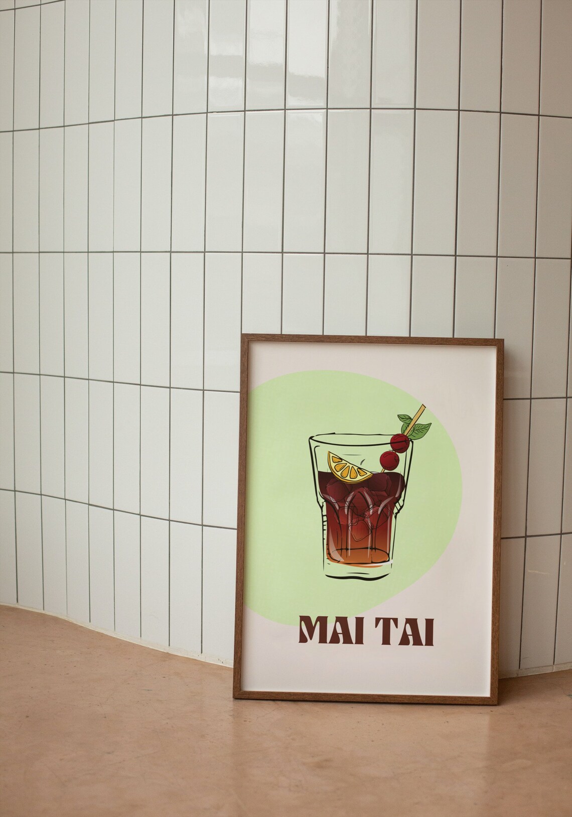 Mai Tai Cocktail Art Print, Bar Cart Decor - Image 3