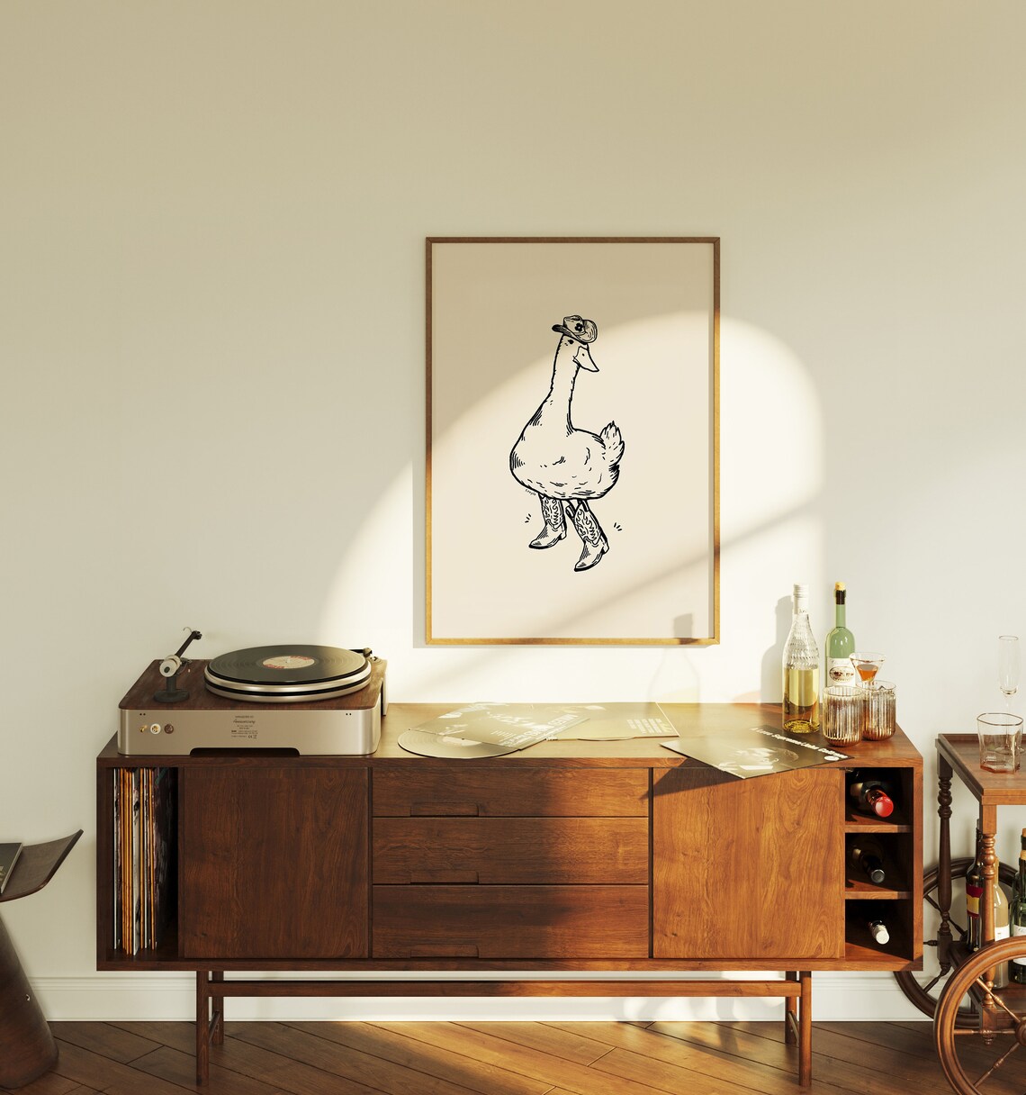 Western Duck Print, Retro Vintage Wall Art - Image 3