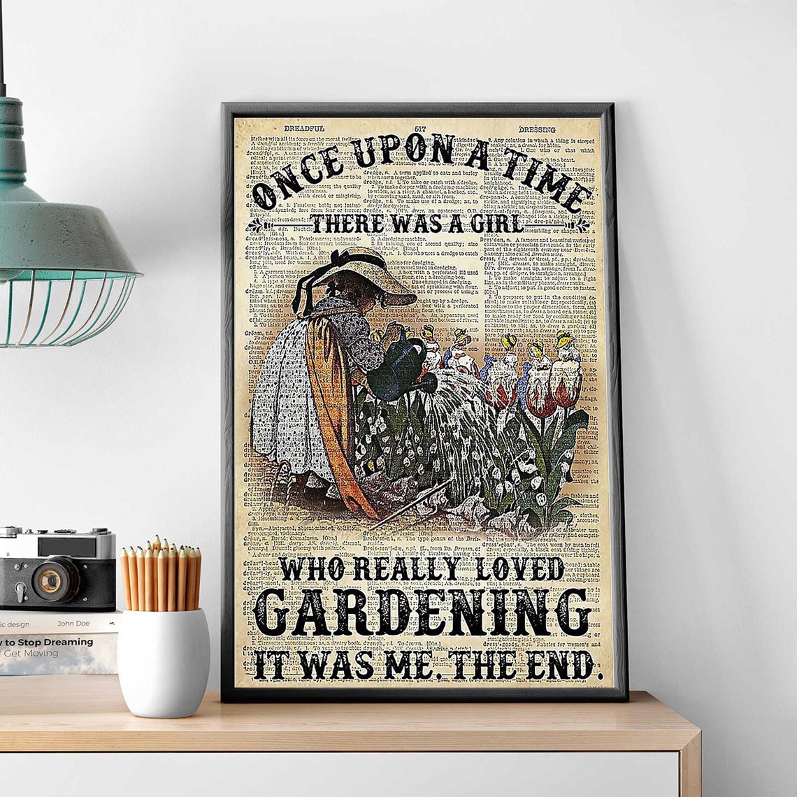 Once Upon A Time There Was A Girl Dictionary Page Gardening Poster - Image 3