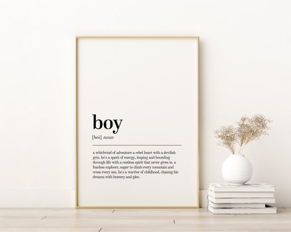 Boy Definition Minimalist Typography Art Print