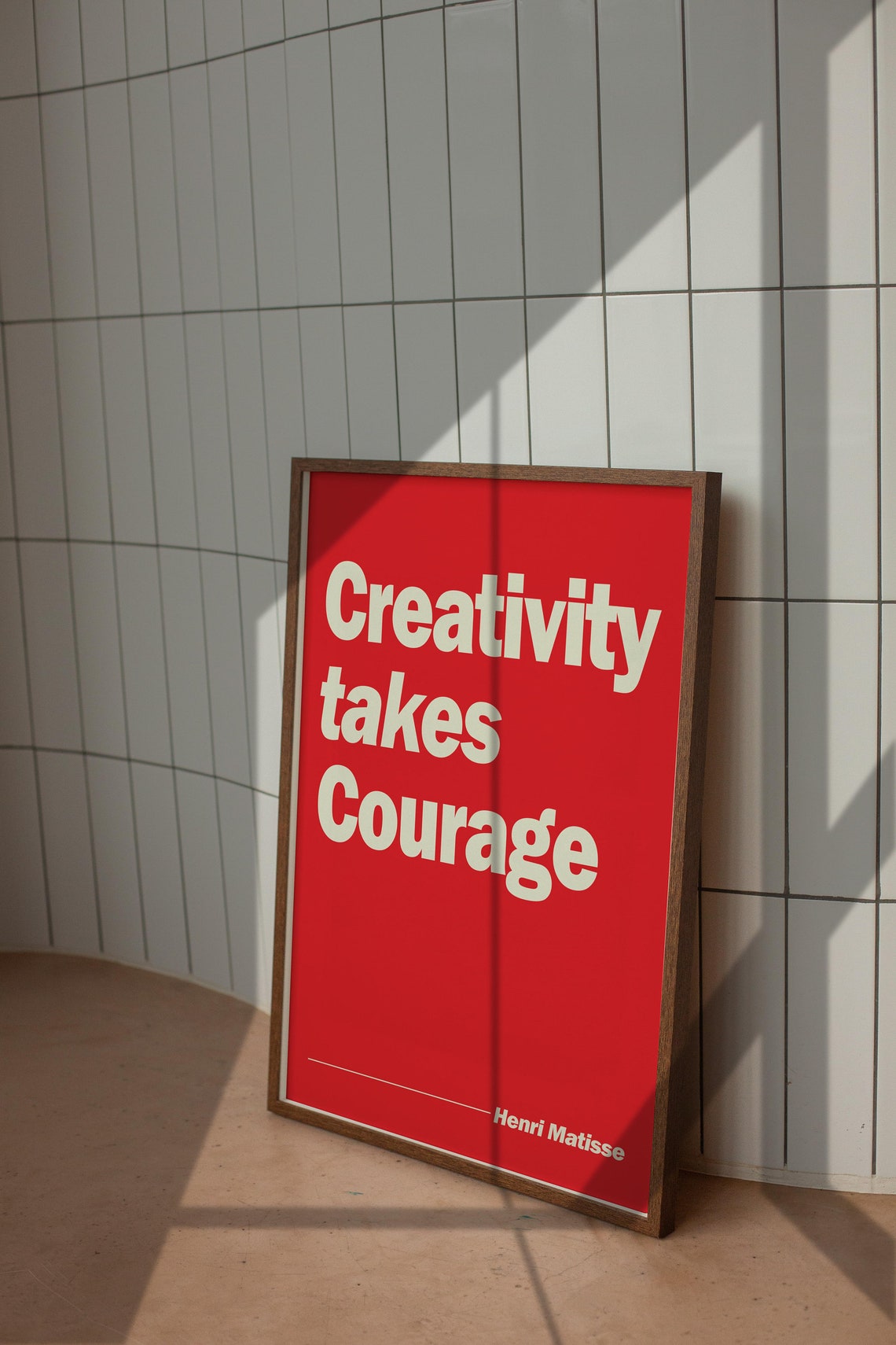 Famous Creativity Takes Courage Henri Matisse Red Quote Poster - Image 3