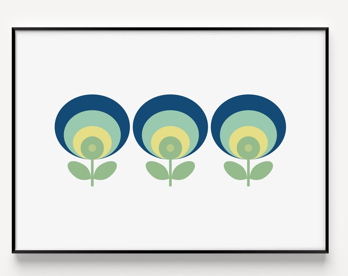 Minimalist Flower Art Print, Scandinavian Modern