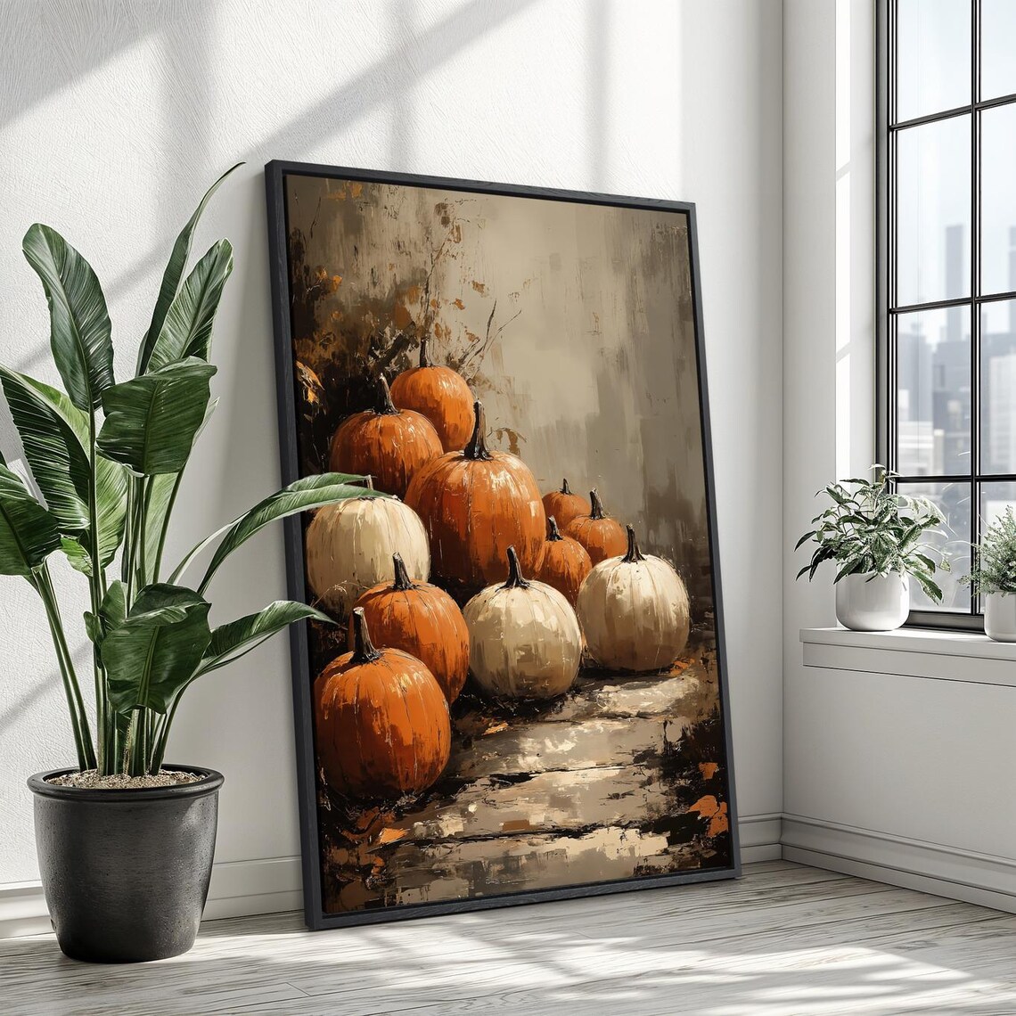Autumn Pumpkin Stack Art Print, Rustic Fall Poster - Image 3