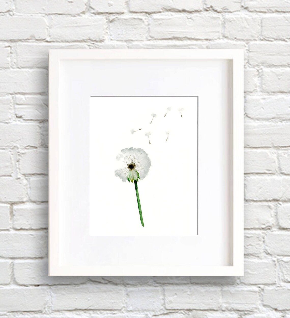 Dandelion Watercolor Art Print, Make A Wish Decor