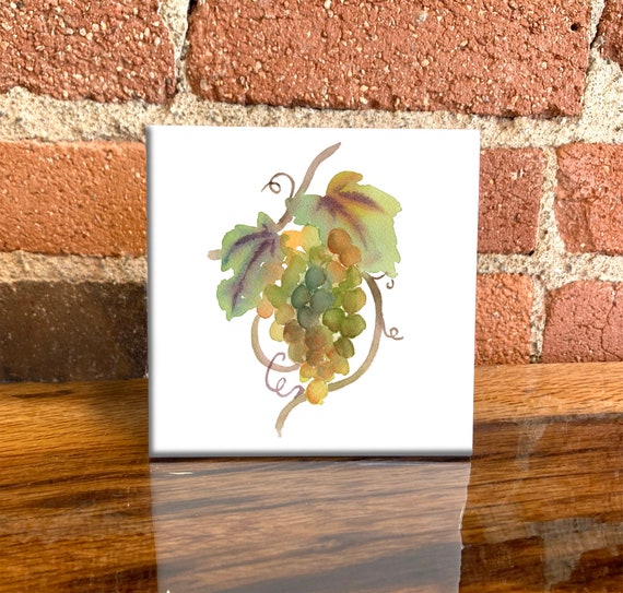 Grapes Decorative Tile Art Print, Food Lover Decor