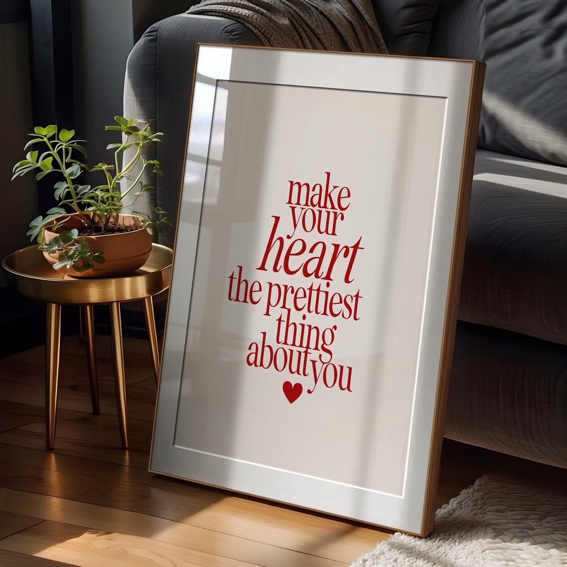 Red Make Your Heart the Prettiest Thing About You Quote Poster - Image 2