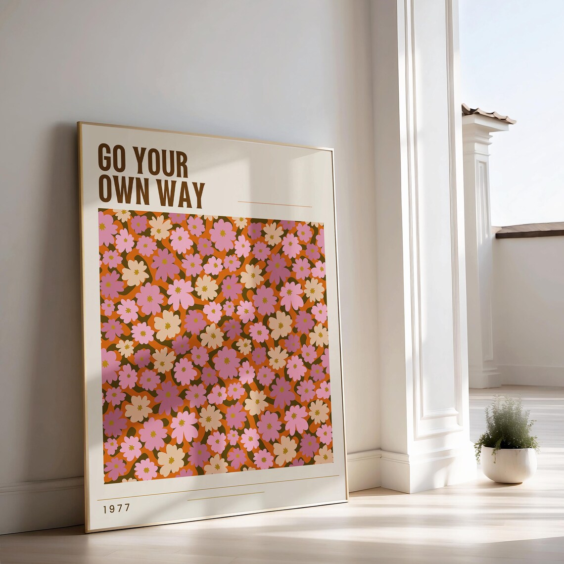 Go Your Own Way 1977 Floral Music Lyric Poster Vintage Botanical Art - Image 3