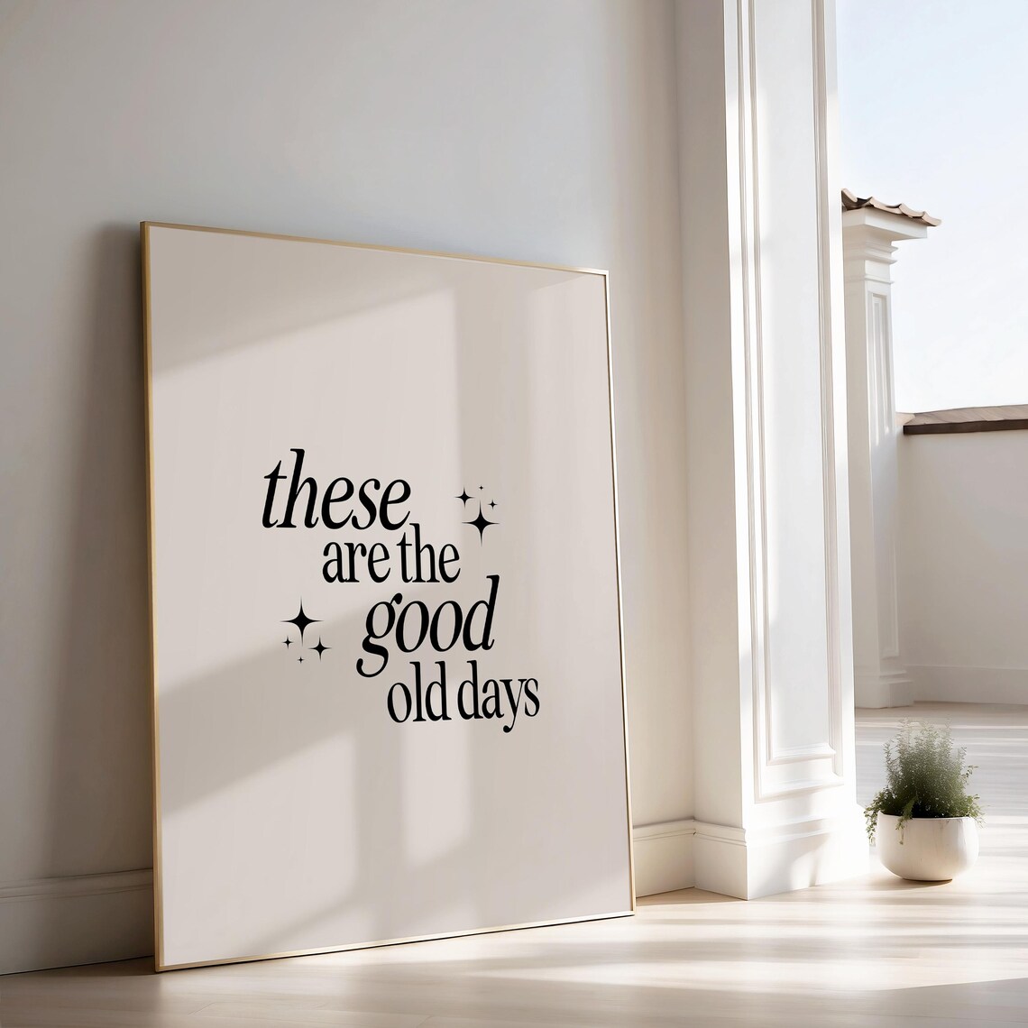 Good Old Days Typography Poster, Neutral Art Print - Image 2