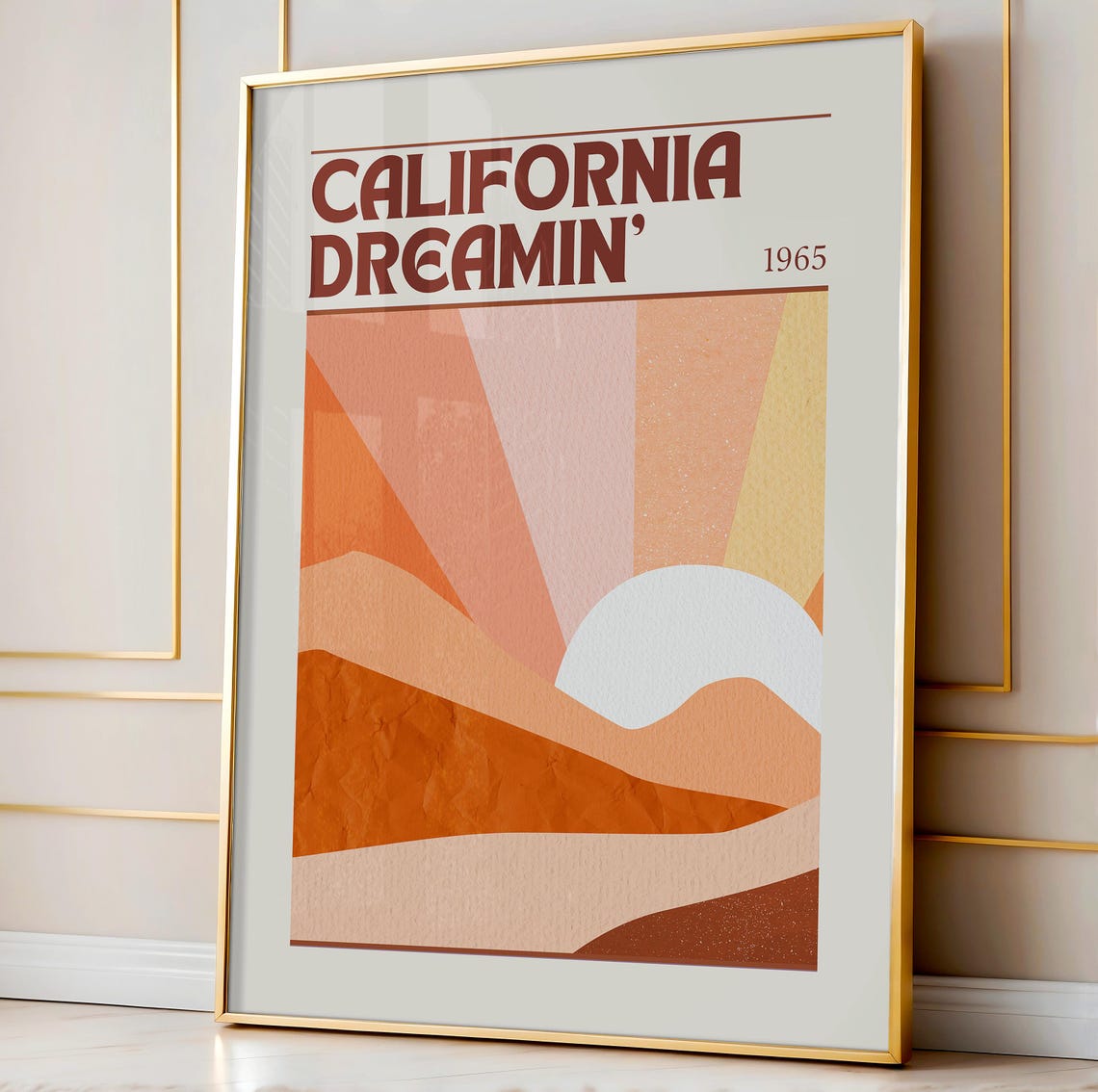 California Dreamin 1965 Retro Wave Sunset Abstract Art Poster - Image 3