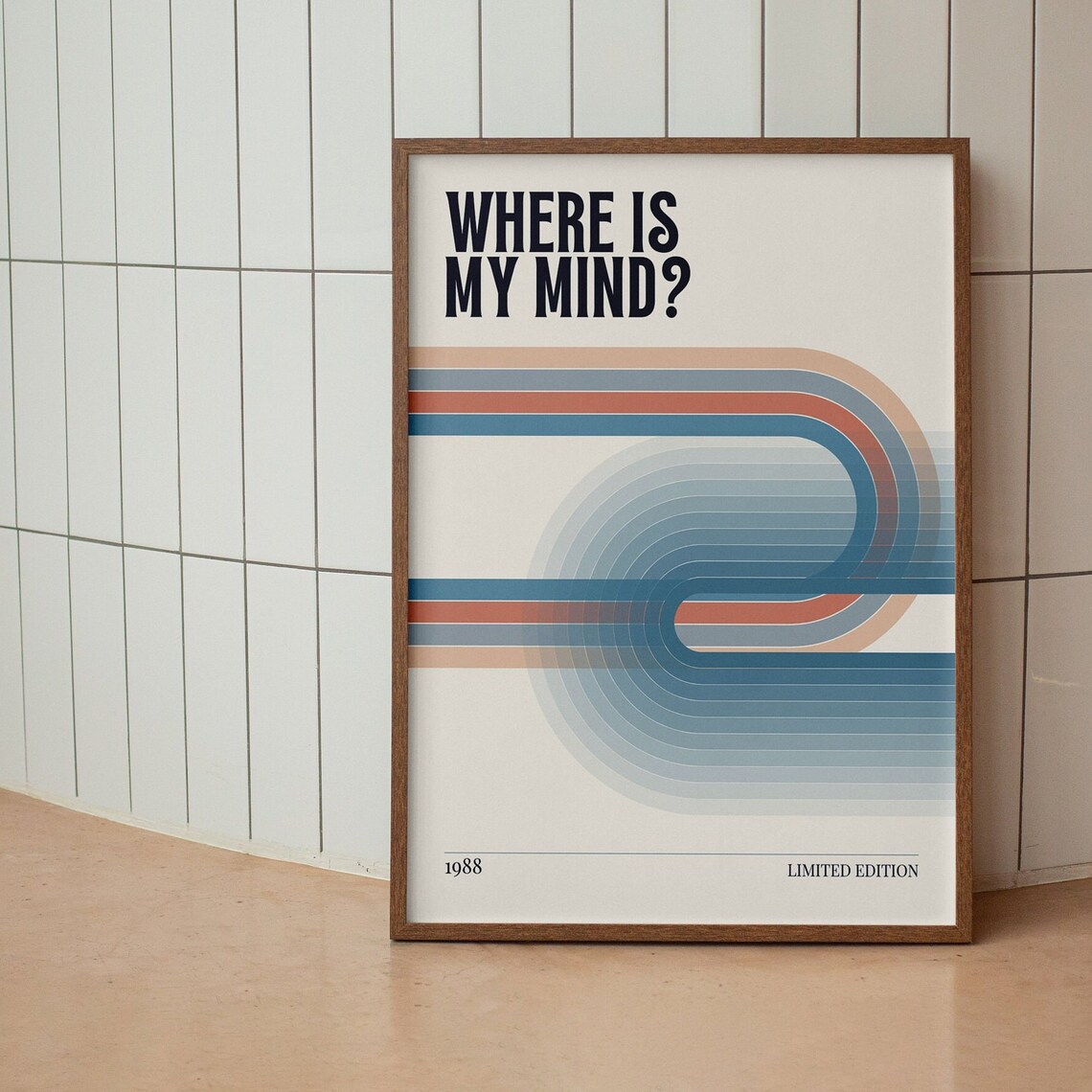 Pixies Where Is My Mind 1988 Retro Rainbow Lines Limited Edition Poster - Image 3