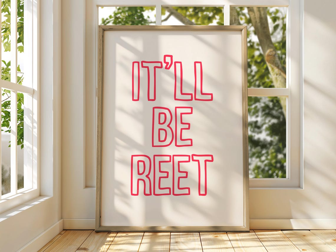 Itll Be Reet Funny Northern English Slang Red Typography Poster - Image 3