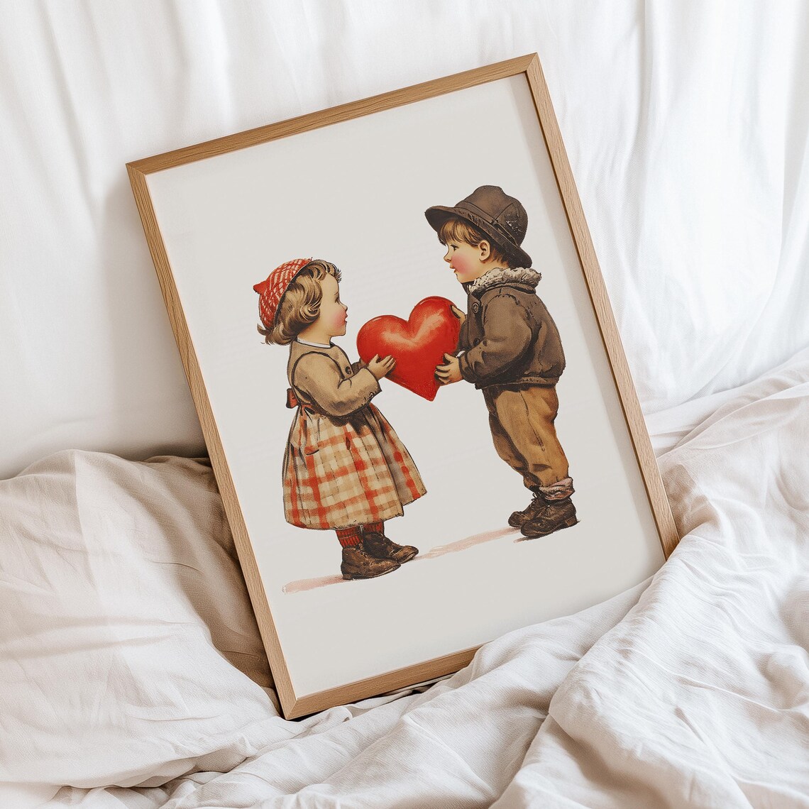 Vintage Young Love Valentines Day Minimalist Art Print - Image 4