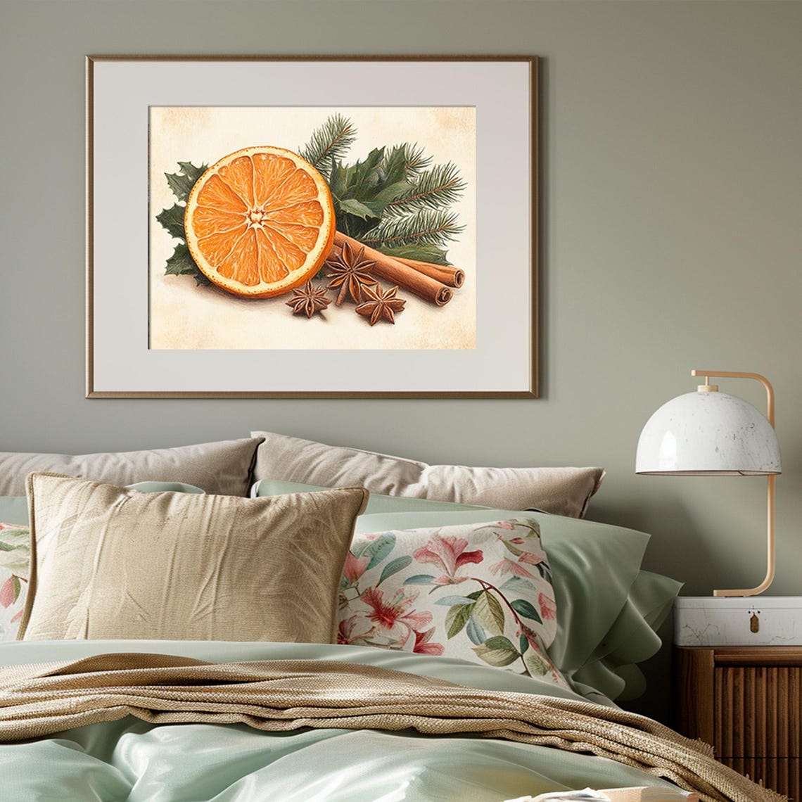 Orange Slice with Cinnamon Star Anise Christmas Botanical Poster - Image 3
