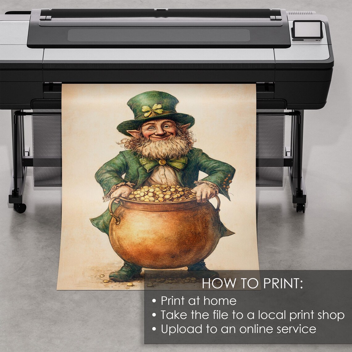Smiling Leprechaun Holding Pot Of Gold Coins St Patricks Poster - Image 5