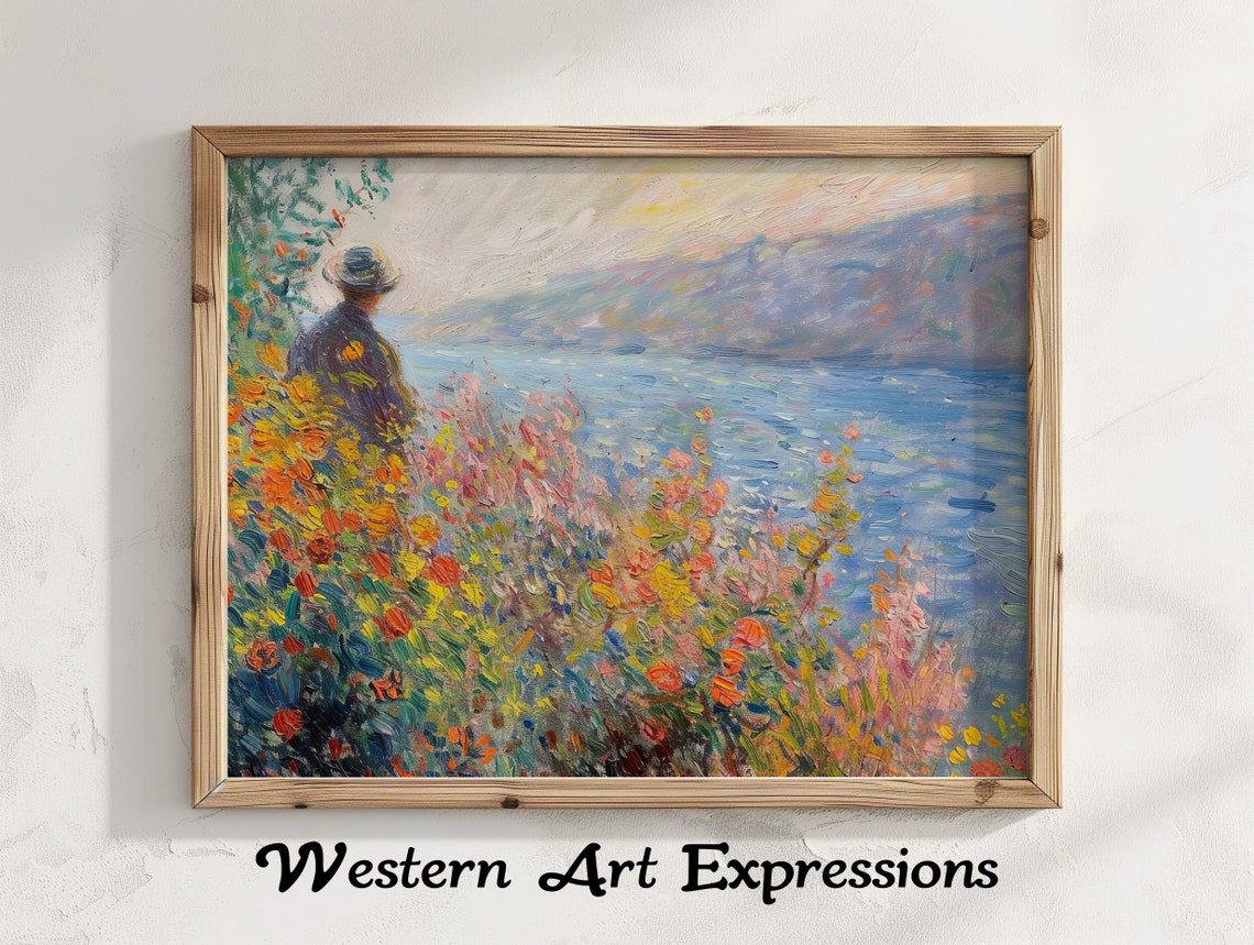 Guardian of the Lake Impressionist Floral Landscape Painting Poster