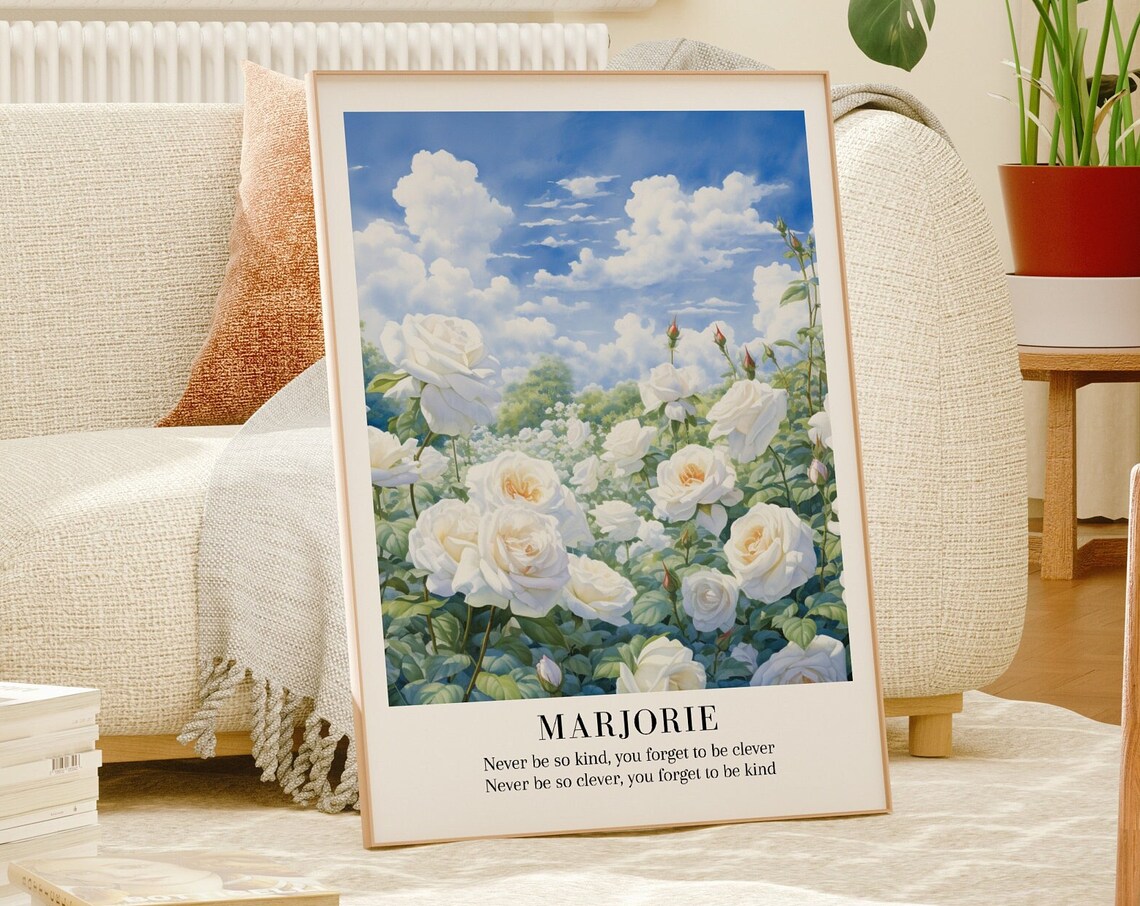 Taylor Swift Marjorie Lyric White Rose Garden Evermore Art Poster