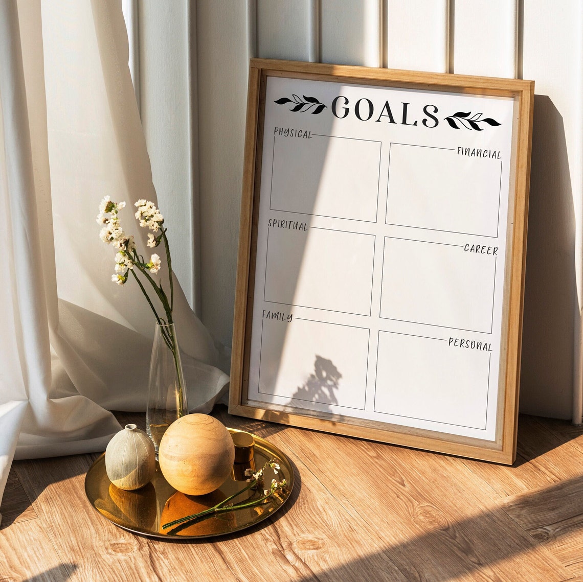 Custom Goals Dry Erase Board New Year Planner Wall Art Decor