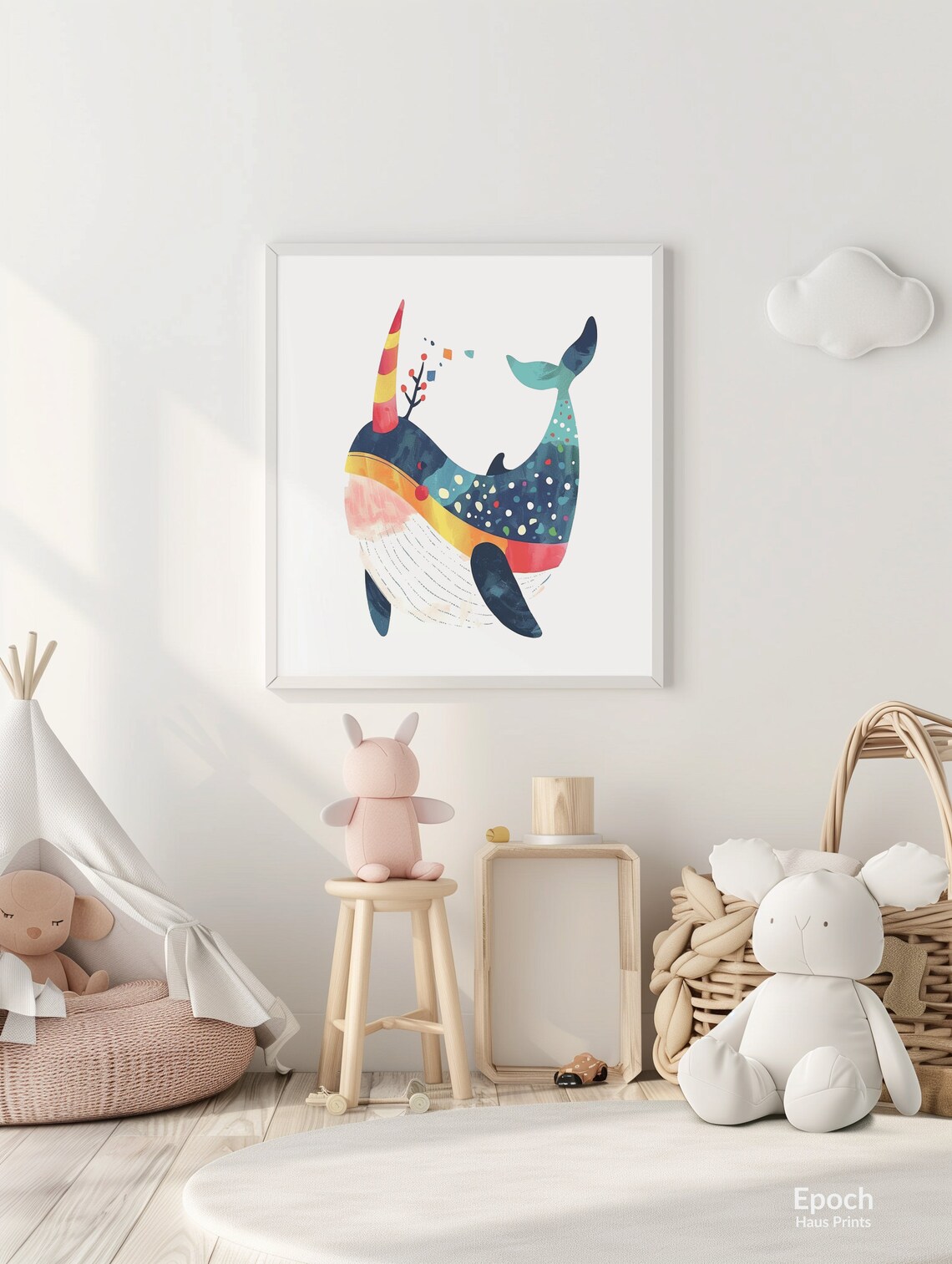 Narwhal Nursery Art Print, Gender Neutral Illustration - Image 2
