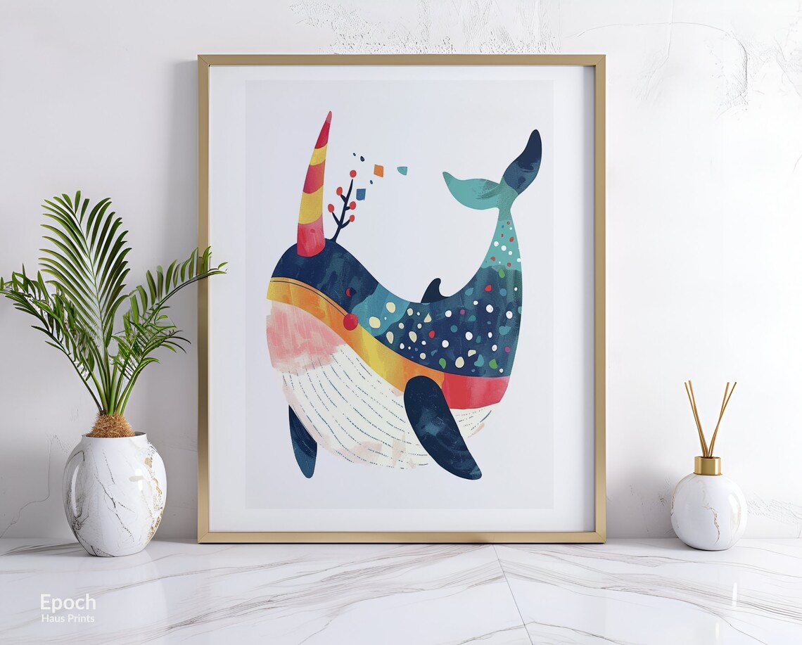 Narwhal Nursery Art Print, Gender Neutral Illustration - Image 3