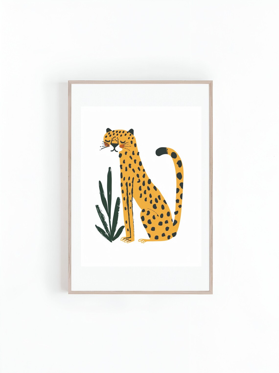 Cheetah Cat Drawings, Nursery Decor Art Print