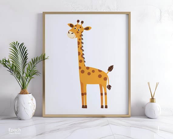 Giraffe Safari Animal Nursery Art Print