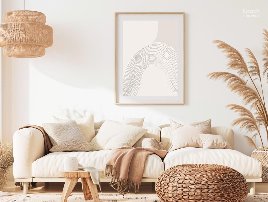 Geometric Line Drawing Minimalistic Print Minimalist Art For Homes Mid Century Minimalism Neutral Home Instant Print - Image 3