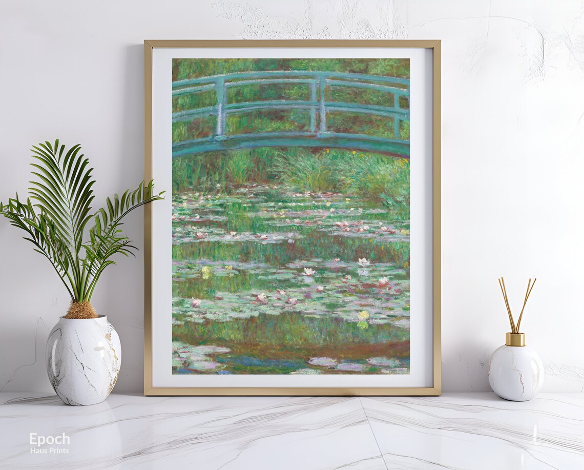 Claude Monet's Japanese Footbridge, Impressionist Poster