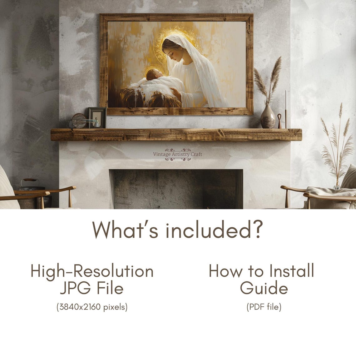 Madonna And Child Holy Infant Golden Halo Sacred Christmas Poster - Image 6