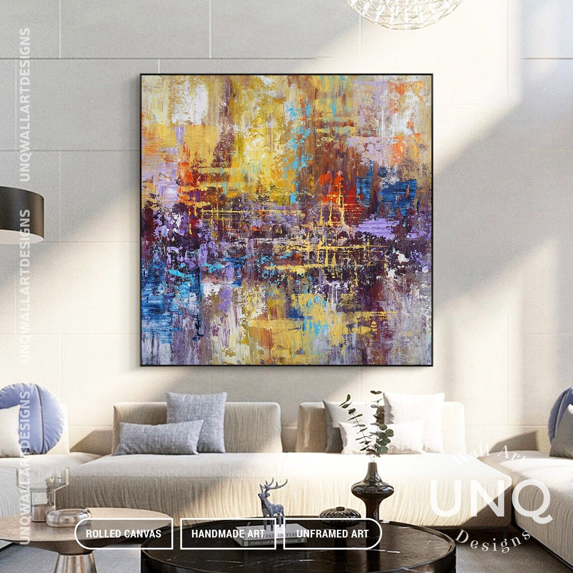 Abstract Boho Wall Art Print, Modern Living Room Decor - Image 2