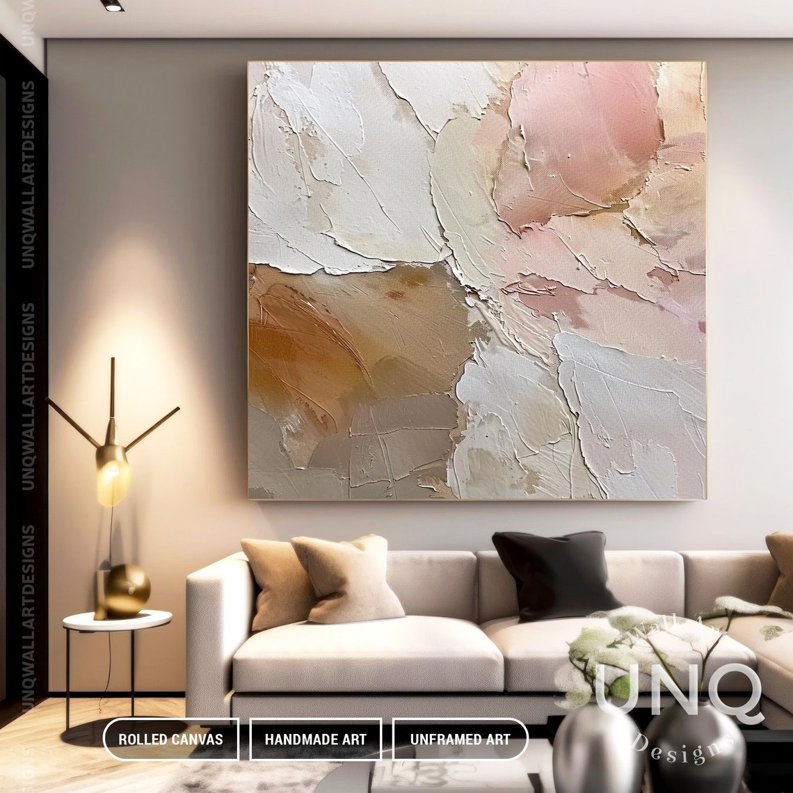 Original Neutral Beige Tones Decor Gift Minimalist Earthy Strokes On Beige Wabi Sabi Wall Art Bohemian Texture Wall Ideas - Image 3