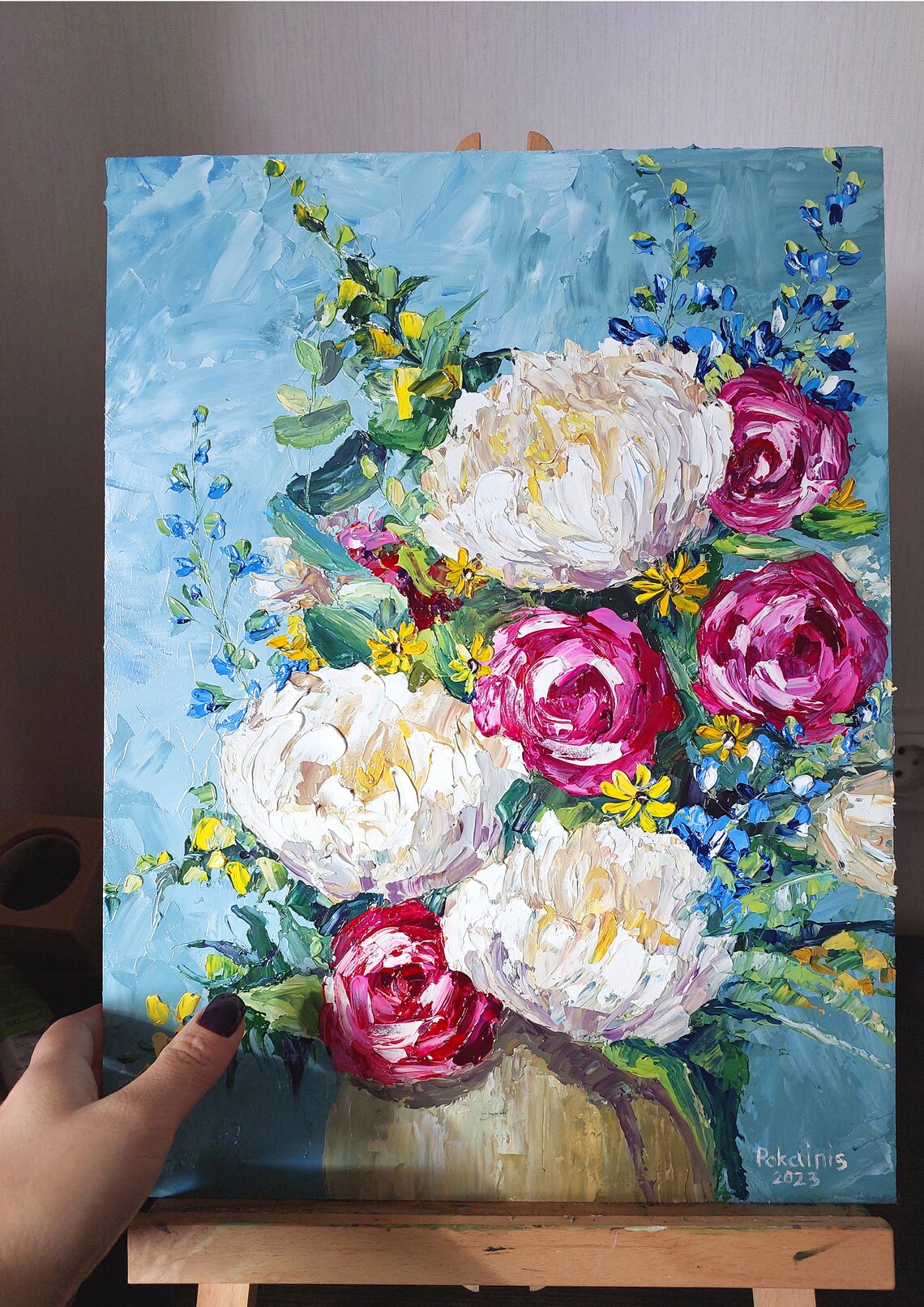 Peony Oil Painting, Floral Still Life Art Print - Image 5