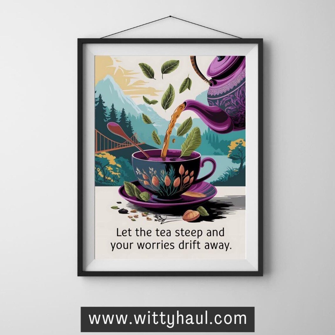 Tea Humour Dining Room Art Print, Tea Decor