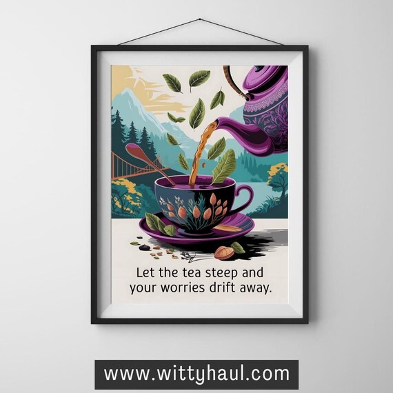 Tea Humour Dining Room Art Print, Tea Decor