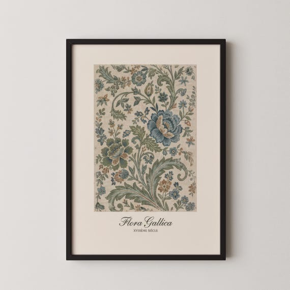 Vintage French Country Botanical Floral Art Print