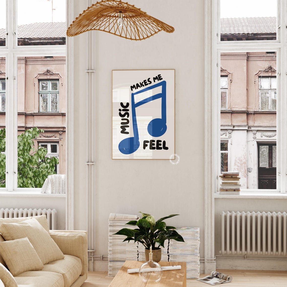 Music Wall Art Blue Poster Retro Groovy Print Gift Music Lover Home Vintage Exhibition French Poster Trendy Gift Aesthetic Music Poster - Image 3