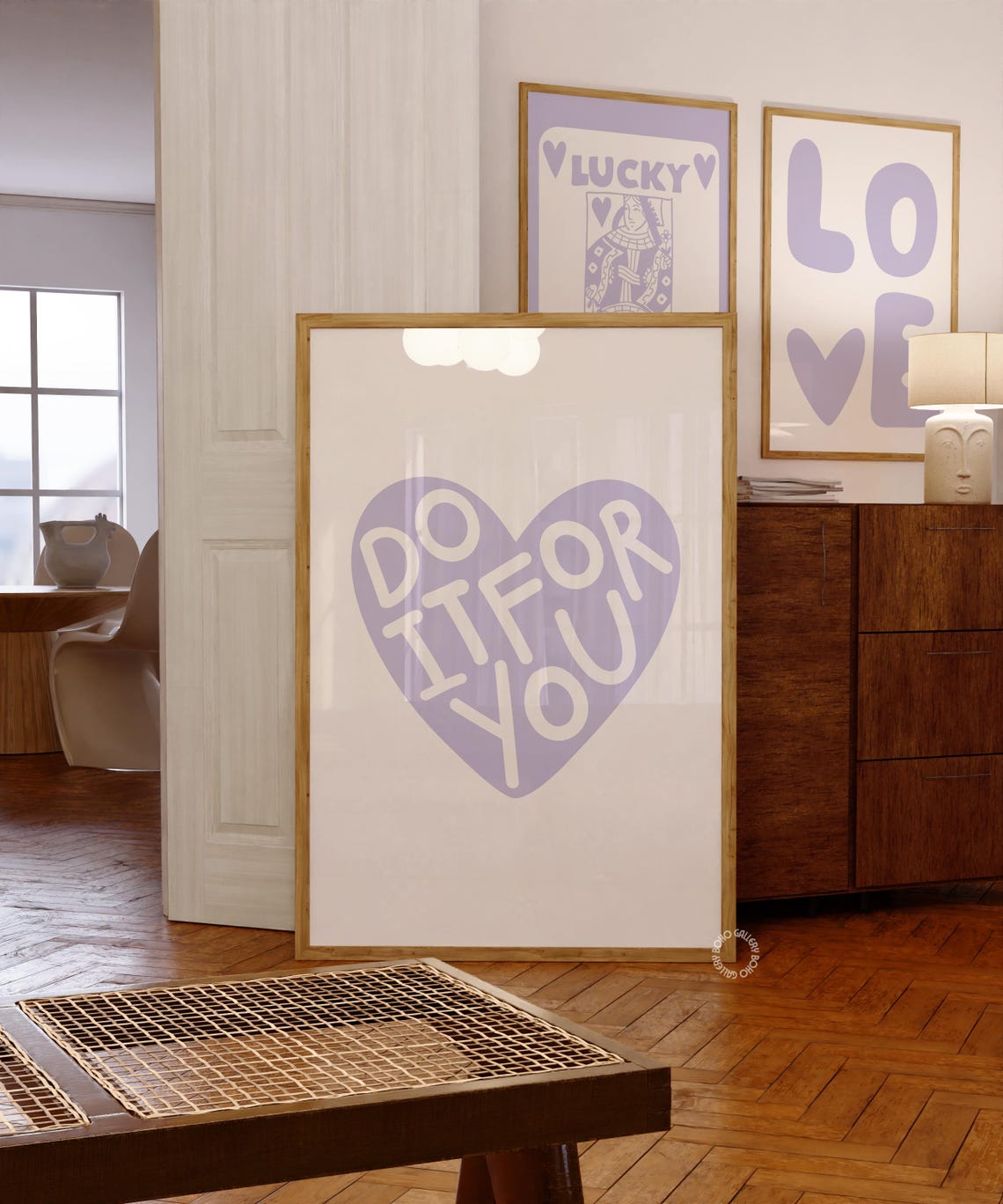 Do It For You Lilac Heart Motivational Typography Quote Poster