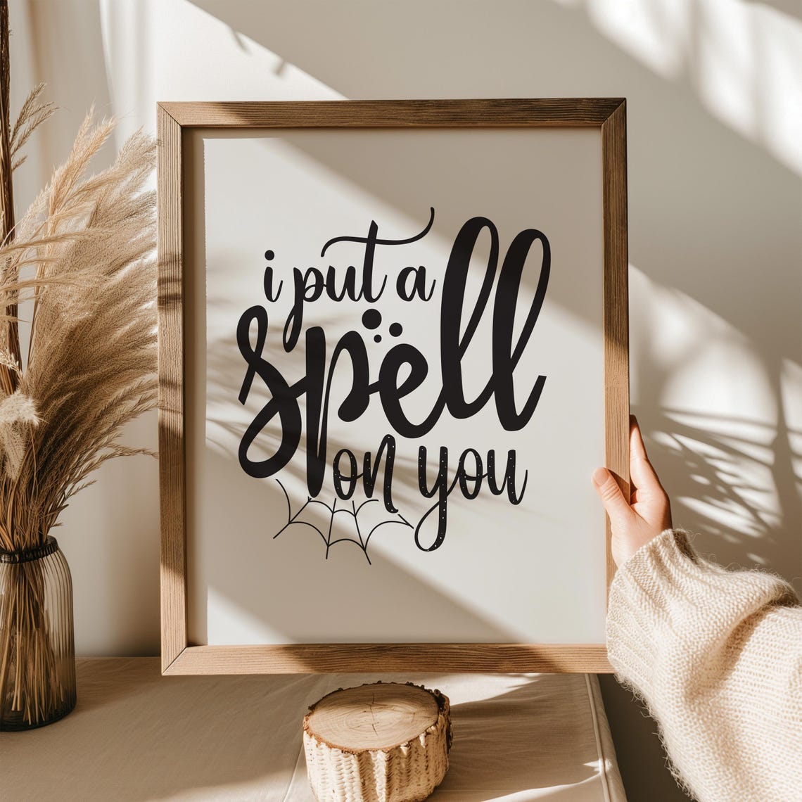 I Put A Spell On You Halloween Witch Quote Typography Poster - Image 3