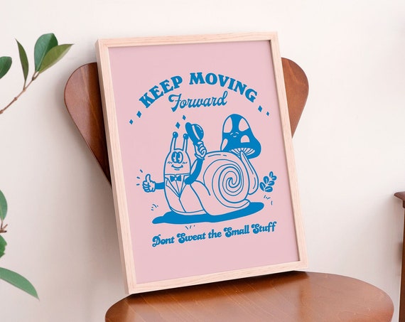 Retro Quote Wall Print Wall Art Illustration A3 A4 A2 Wall Decor Gift Large Art Print 20s 30s 40s 50s Blue Pink Art Poster Unframed