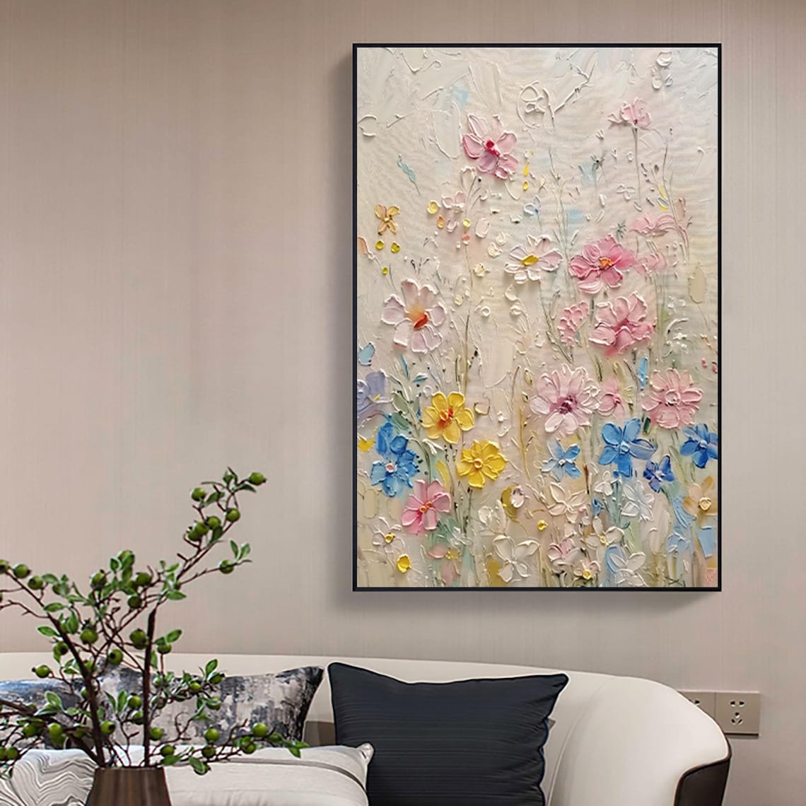 Colorful Flower Oil Painting, Modern Floral Art Print - Image 5