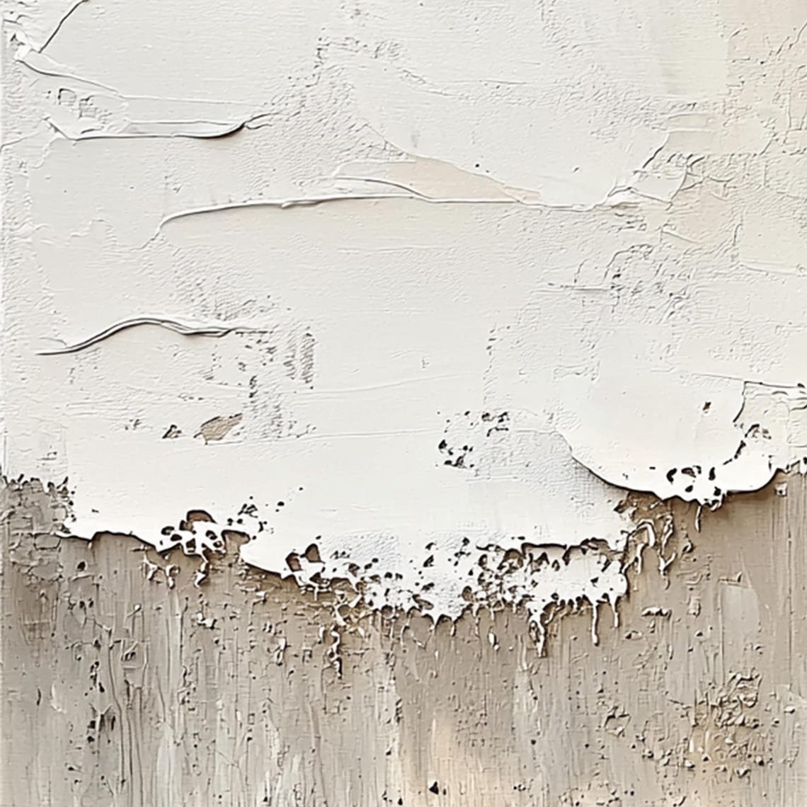White Plaster Layered Texture Abstract Minimalist Sculptural Wall Art - Image 5