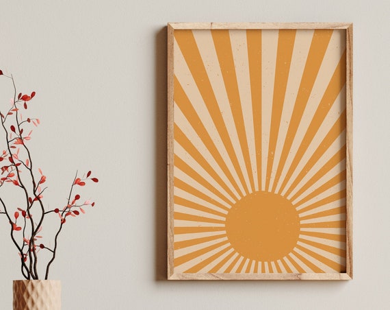 Sunburst Wall Decor, Mid Century Modern Art Print