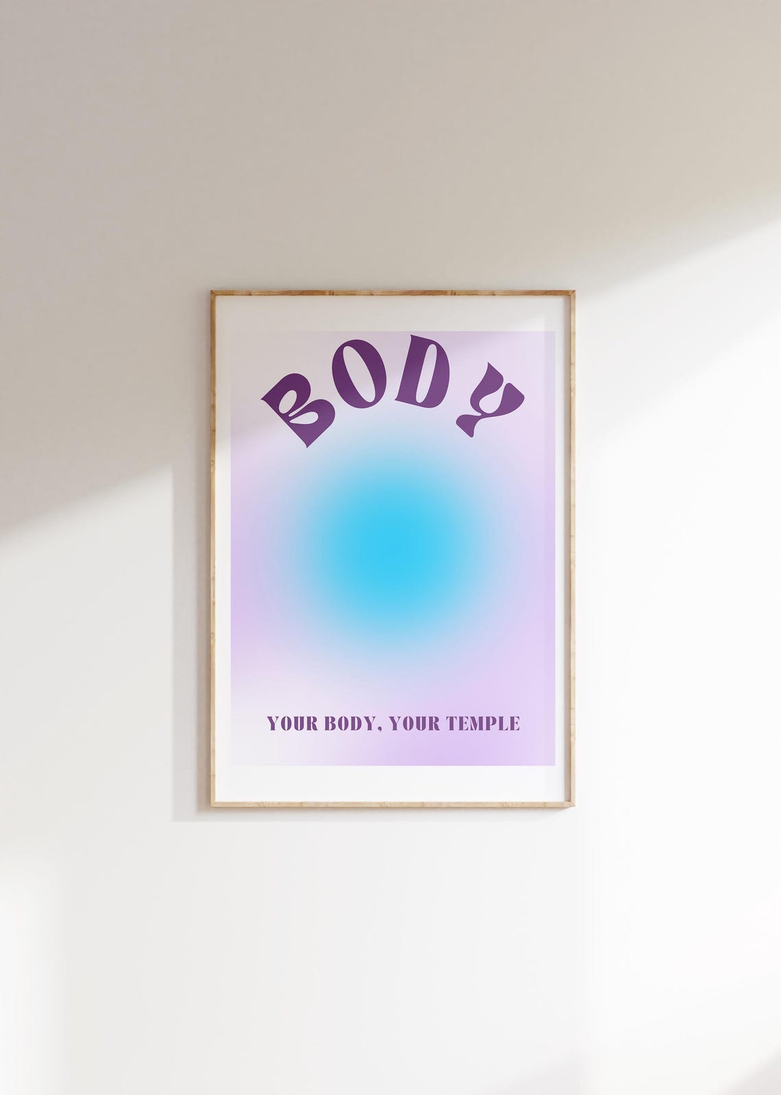 Body Your Body Your Temple Blue Aura Mindful Self Care Poster - Image 3