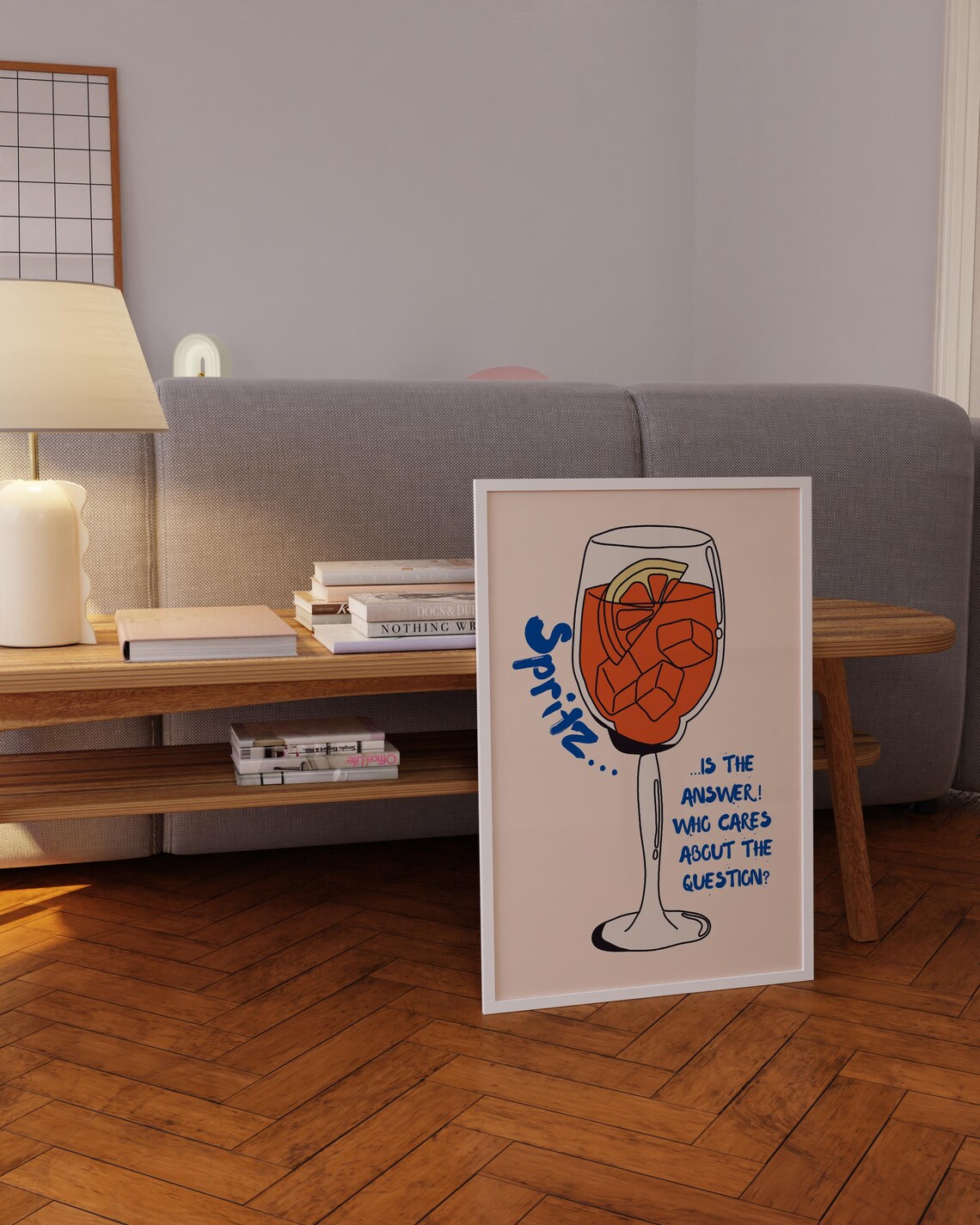 Spritz Is The Answer Funny Quote Poster Minimalist Cocktail Glass Art - Image 5