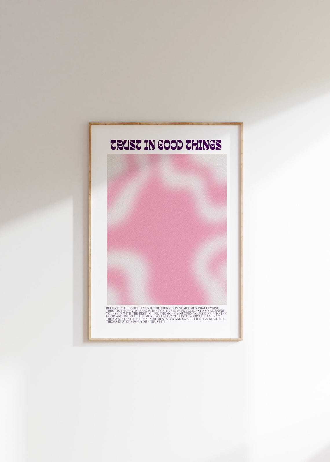 Trust In Good Things Pink Aura Poster Retro Typography Affirmation Art - Image 3